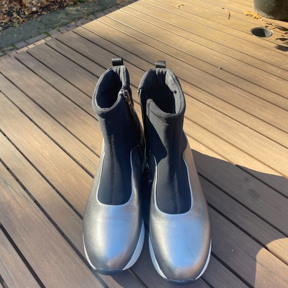 Authentic Prada Black and Silver Platform Boots - Picture 2 of 4